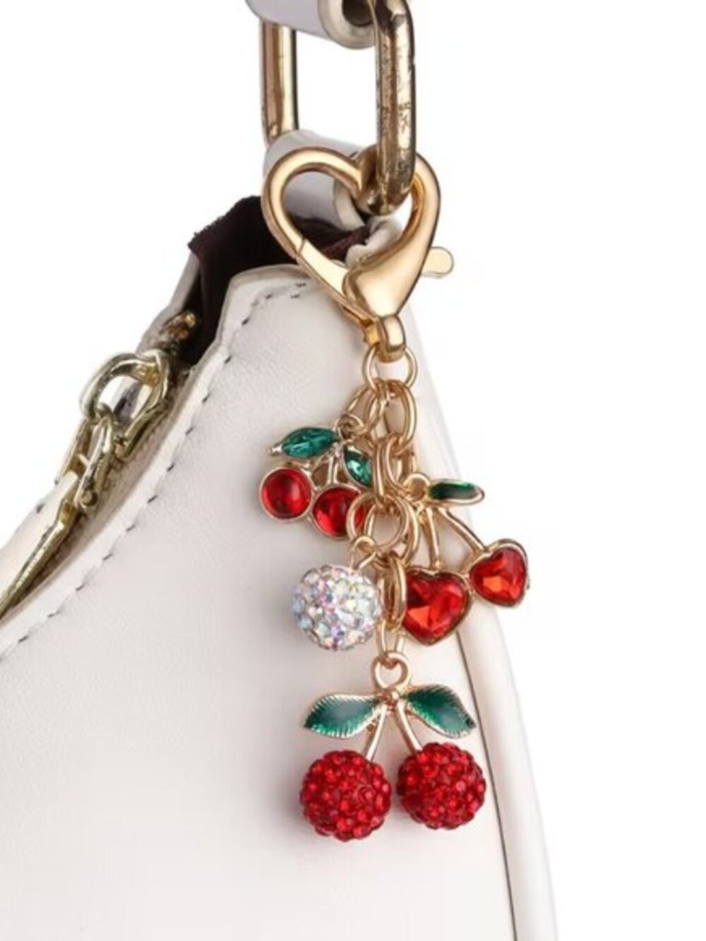 “Cherries, Cherries!” Rhinestone Purse Charm Keychain Key Fob (BRAND-NEW & SUPER